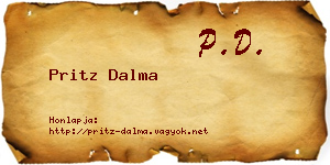 Pritz Dalma névjegykártya
